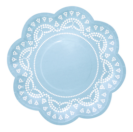 Pale Blue Lovely Lace  - paper plates